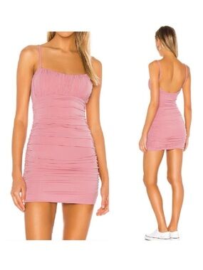 Lovers & Friends Juliana Pink Ruched Bodycon Mini Dress Size S
